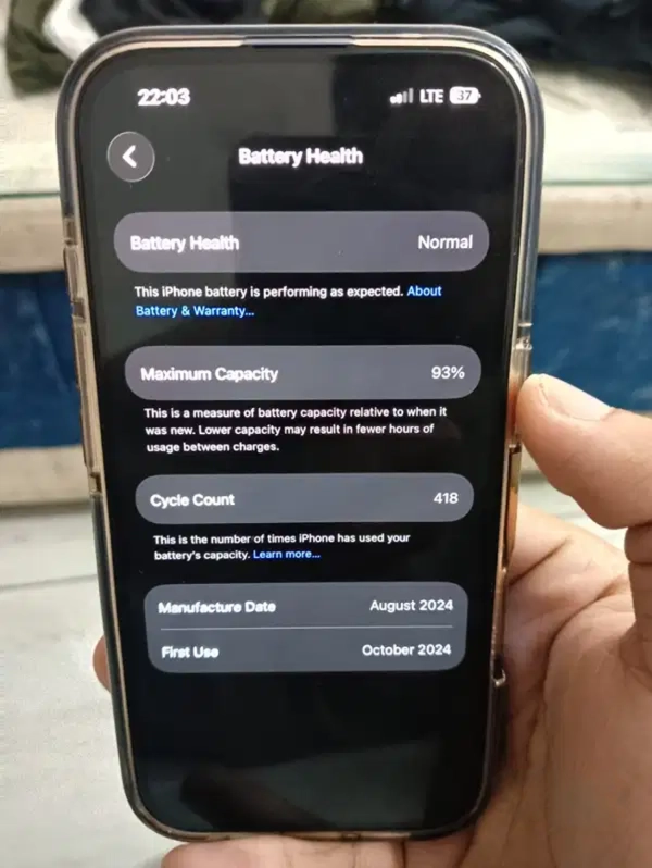 iPhone 16 128GB Ultramarine — Used, 93% Battery, With Bill thumbnail 5